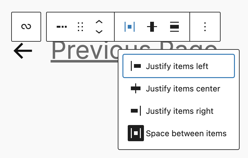 Change Items Justification in the Pagination block